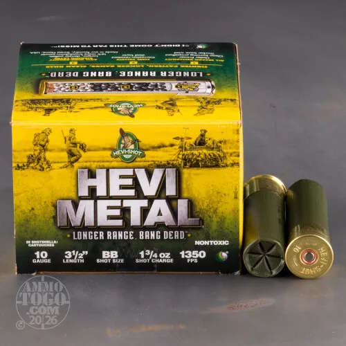 10 Gauge Ammo – 25 Rounds of 1-3/4 oz. BB Shot by Hevi-Shot