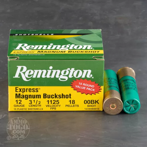 12 Gauge #00 Buck Ammo for Sale by Remington – 15 Rounds