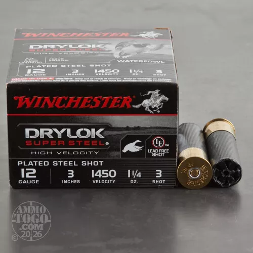 12 Gauge Ammo - 25 Rounds of 1-1/4 oz. #3 Shot by Winchester