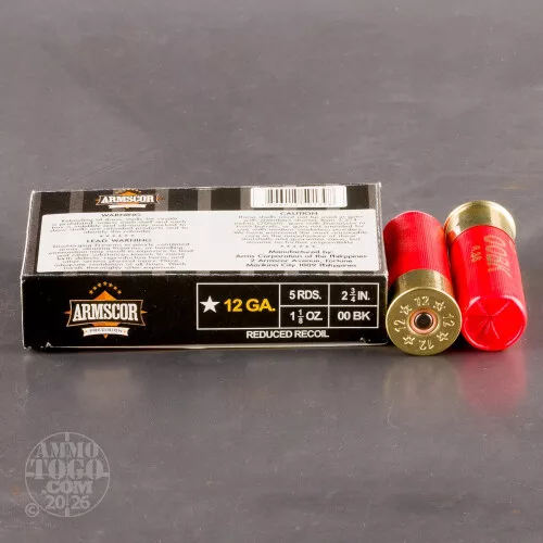 12 Gauge Ammo – 250 Rounds of#00 Buck by Armscor
