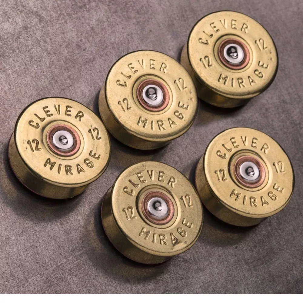 12 gauge Brass Bullet Magnets Five Pack