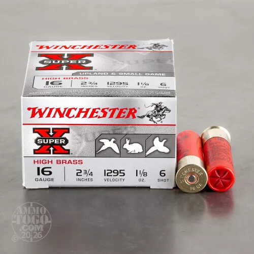 16 Gauge Ammunition for Sale. Winchester 1-1/8 oz. #6 Shot – 250 Rounds