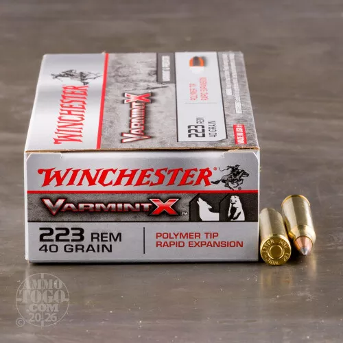 223 Remington Ammunition for Sale. Winchester 40 Grain Polymer Tipped – 200 Rounds