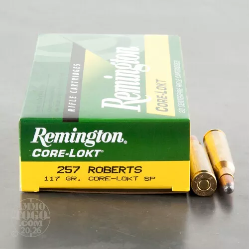 .257 ROBERTS Ammo – 20 Rounds of 117 Grain Soft-Point (SP) by Remington