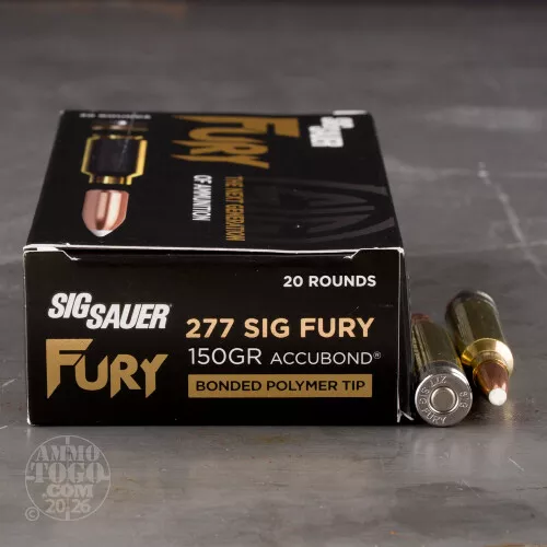 .277 Fury (6.8x51mm) Ammunition for Sale. SIG 150 Grain Nosler AccuBond – 20 Rounds