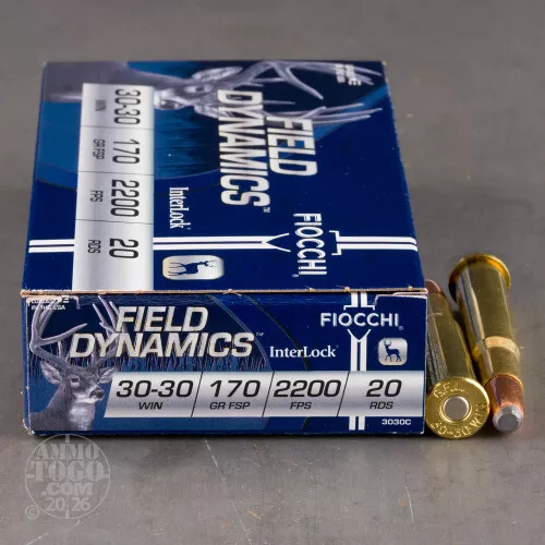 30-30 Winchester Ammo - 200 Rounds of 170 Grain Flat Soft Point by Fiocchi