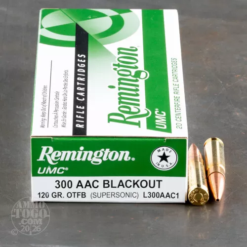 300 AAC Blackout Ammo - 20 Rounds of 120 Grain Open Tip by Remington