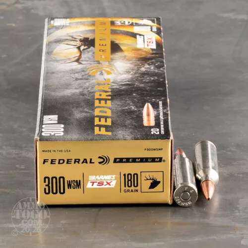 300 Win Short Mag Ammo – 20 Rounds of 180 Grain TSX by Federal