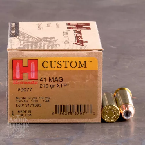 41 Rem Magnum Ammunition for Sale. Hornady 210 Grain XTP – 20 Rounds