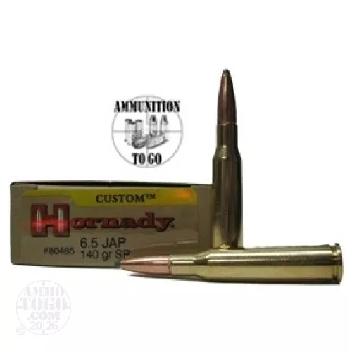 6.5 Japanese Ammo - 20 Rounds of 140 Grain Soft-Point (SP) by Hornady