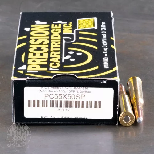 6.5 Japanese Ammo - 20 Rounds of 156 Grain Soft-Point (SP) by PCI