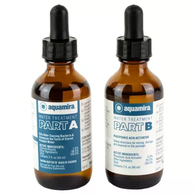 Aquamira Water Storage & Purification Treatment Liquid (2 oz) Glass- Includes Droppers
