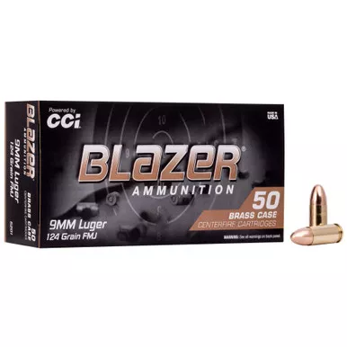 Blazer Brass 9MM 124 Grain Full Metal Jacket - 50 Round Box