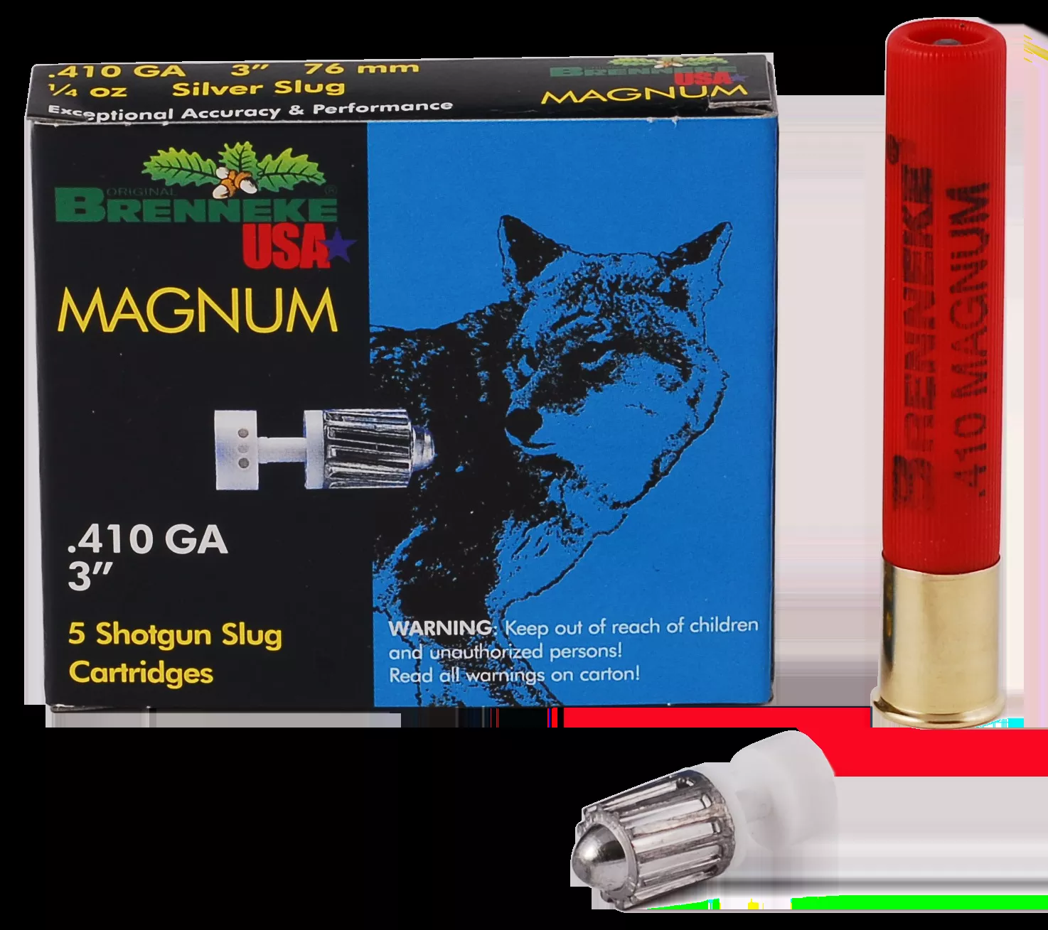 Brenneke Magnum 410 Ga 3″ 1/4 oz 437 Gr.1755 fps Slug 5/Box