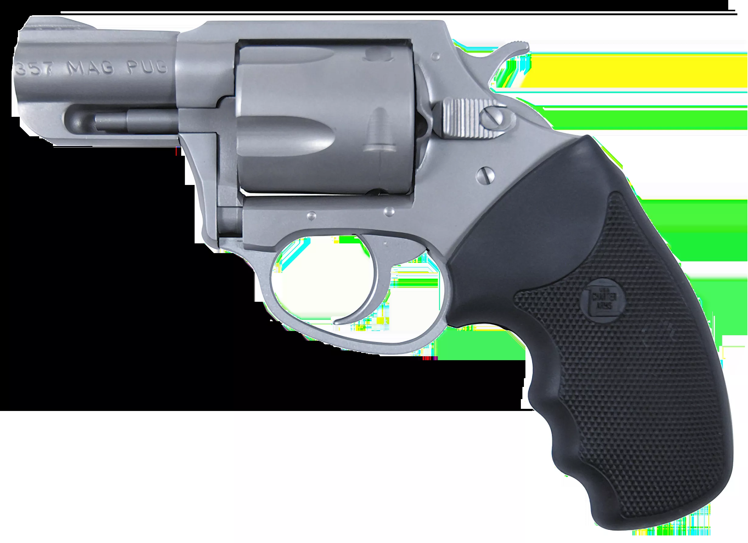 Charter Arms 73520 Mag Pug357 Mag Caliber with 2.20″ Barrel, 5rd Capacity Cylinder, Overall Matte Stainless Steel Finish & Finger Grooved Black Rubber Grip