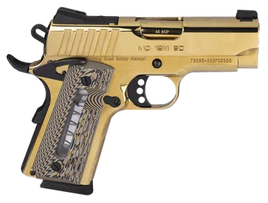 EAA MC1911 SC, 45 ACP, 3.4" Barrel, 6+1 Rds, Gold/Black