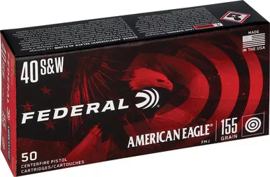Federal AE 40 S&W 155gr Fmj-Tc 50-Round 20BX/CS