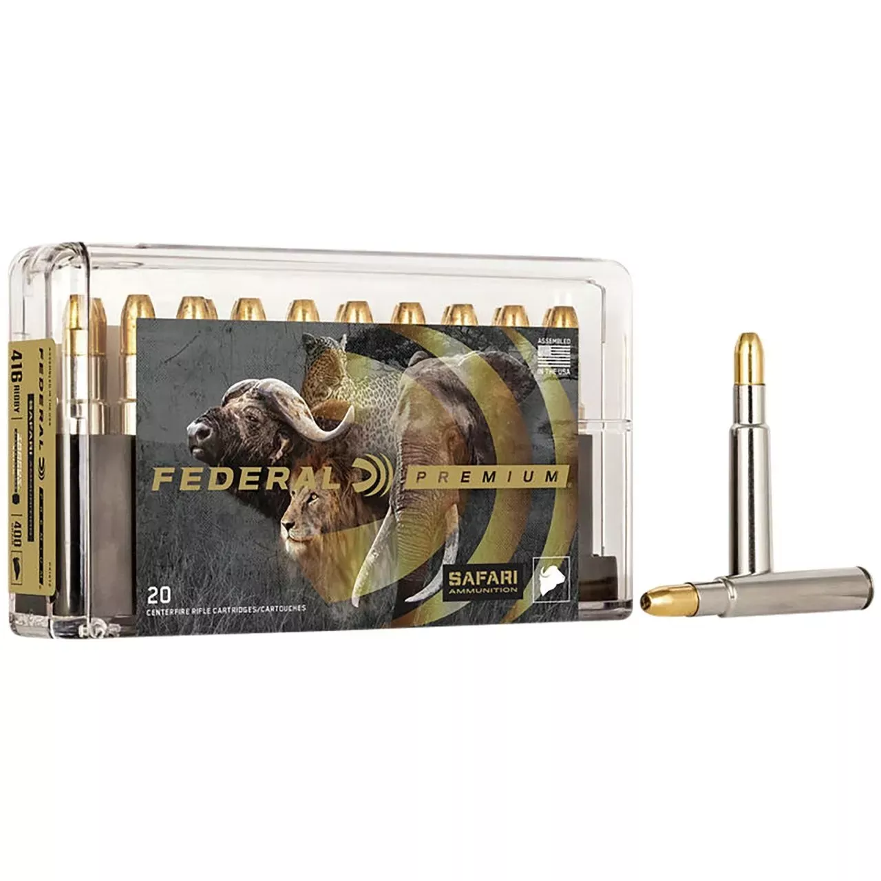 Federal Premium 416 Rigby 400 gr Trophy Bonded Sledgehammer Solid Ammo - 20/Box