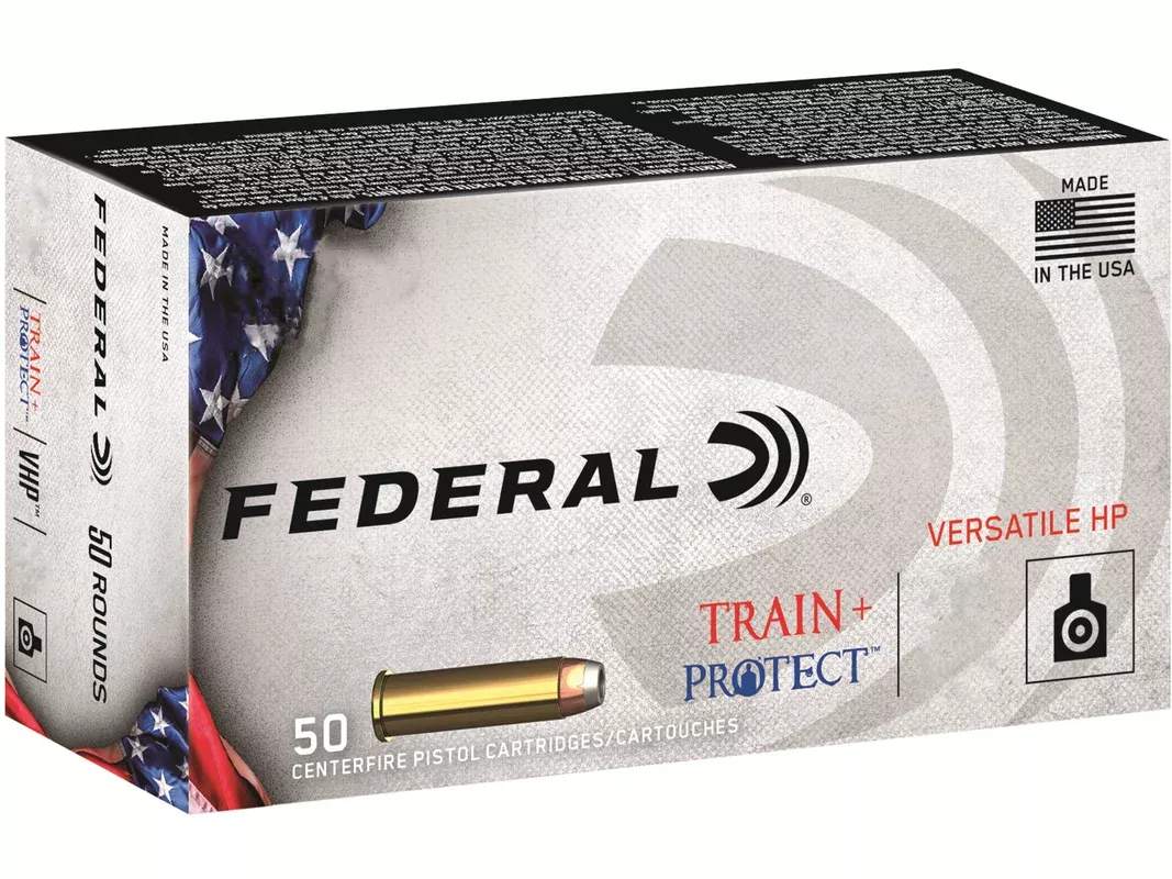 Federal Train + Protect 38 Special Ammo 158 Grain Federal Versatile Jacketed Hollow Point Box of 50