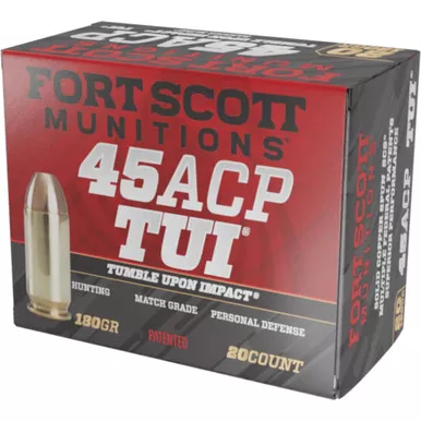 Fort Scott Munitions .45 ACP, 180 Grain Solid Copper Spun, TUI, 20 Rounds