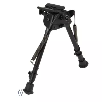 Harris H-SLM Swivel Bipod with Stud Mount 9" to 13" Black Notched Leg