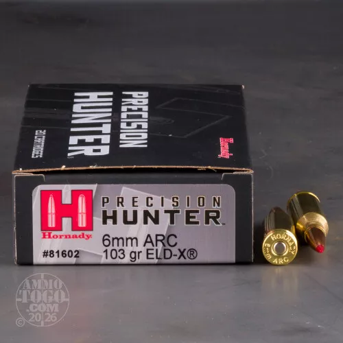 Hornady Precision Hunter 6mm ARC 103 Grain Ammo