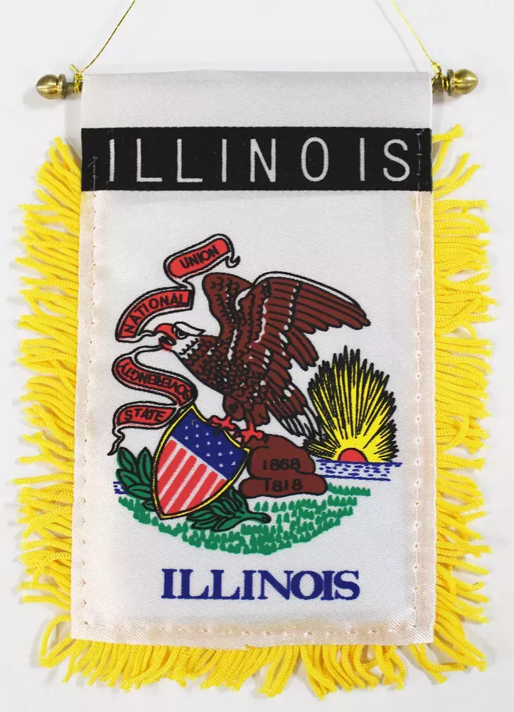 Illinois Window Hanging Flag