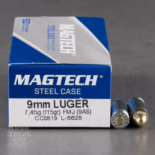Magtech Steel-Cased 9mm 115 gr. FMJ Ammo