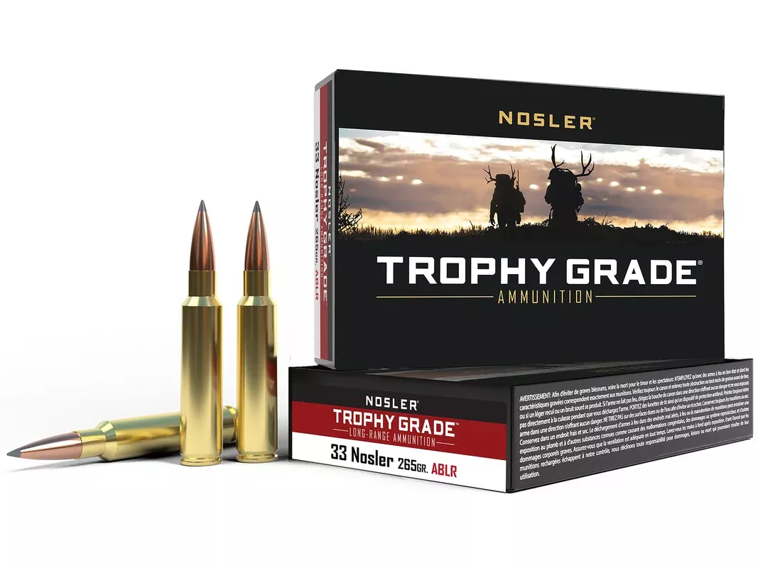 Nosler Trophy Grade 33 Nosler Ammo 265 Grain Nosler AccuBond Long Range Bonded Polymer Tip Box of 20