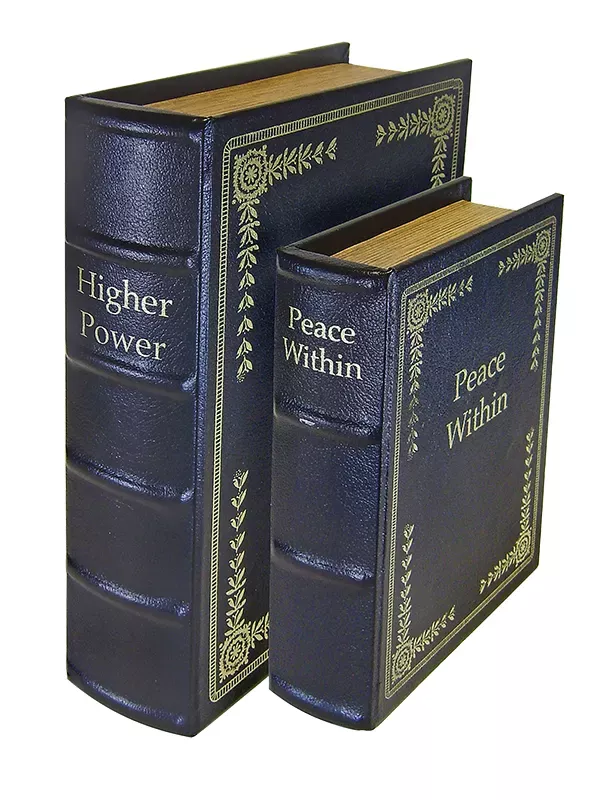 Peace Keeper Diversion Book Set Front Panel Entry Black Wood Holds 2 Handguns