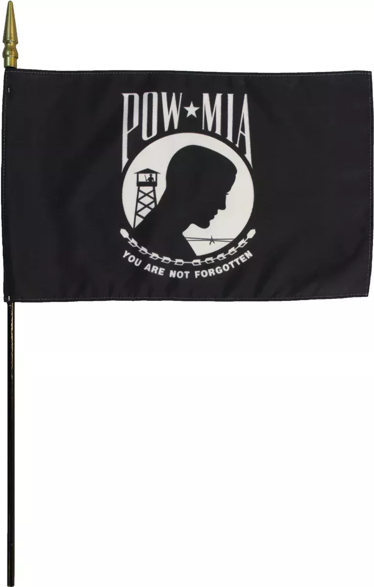 POW-MIA - 8"X12" Stick Flag