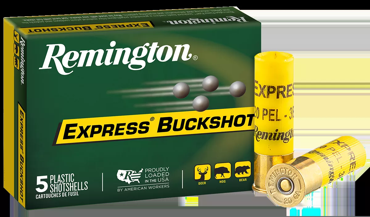 Remington Express Buckshot 20ga 2.75" #3 Buckshot 20-Pellet 5 Shells Per Box