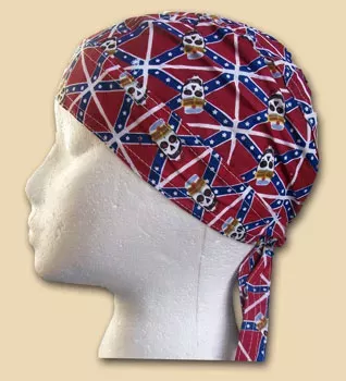 Tossed Confederate Skull Headwrap