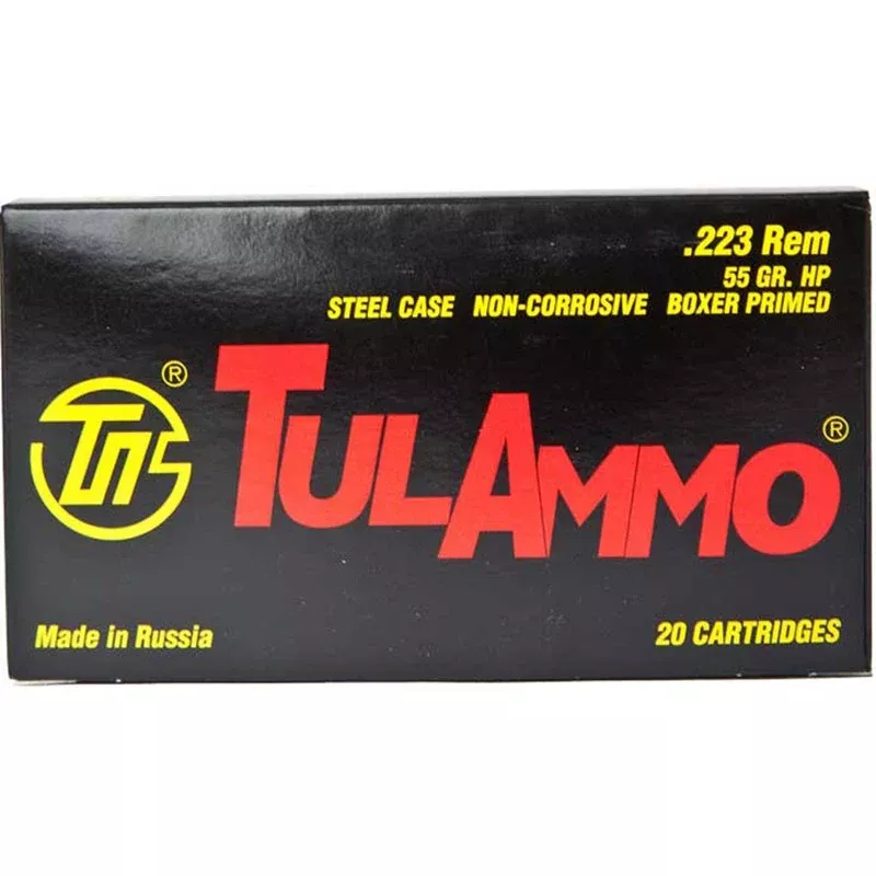 TulAmmo .223 REM HP 55GR Russian Mfg. Ammo 20rds