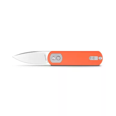 Vosteed Cutlery Corgi Pup Trek Folding Knife - 2.37'' 14C28N Drop Point Blade, Orange G10 Handle, Trek Lock