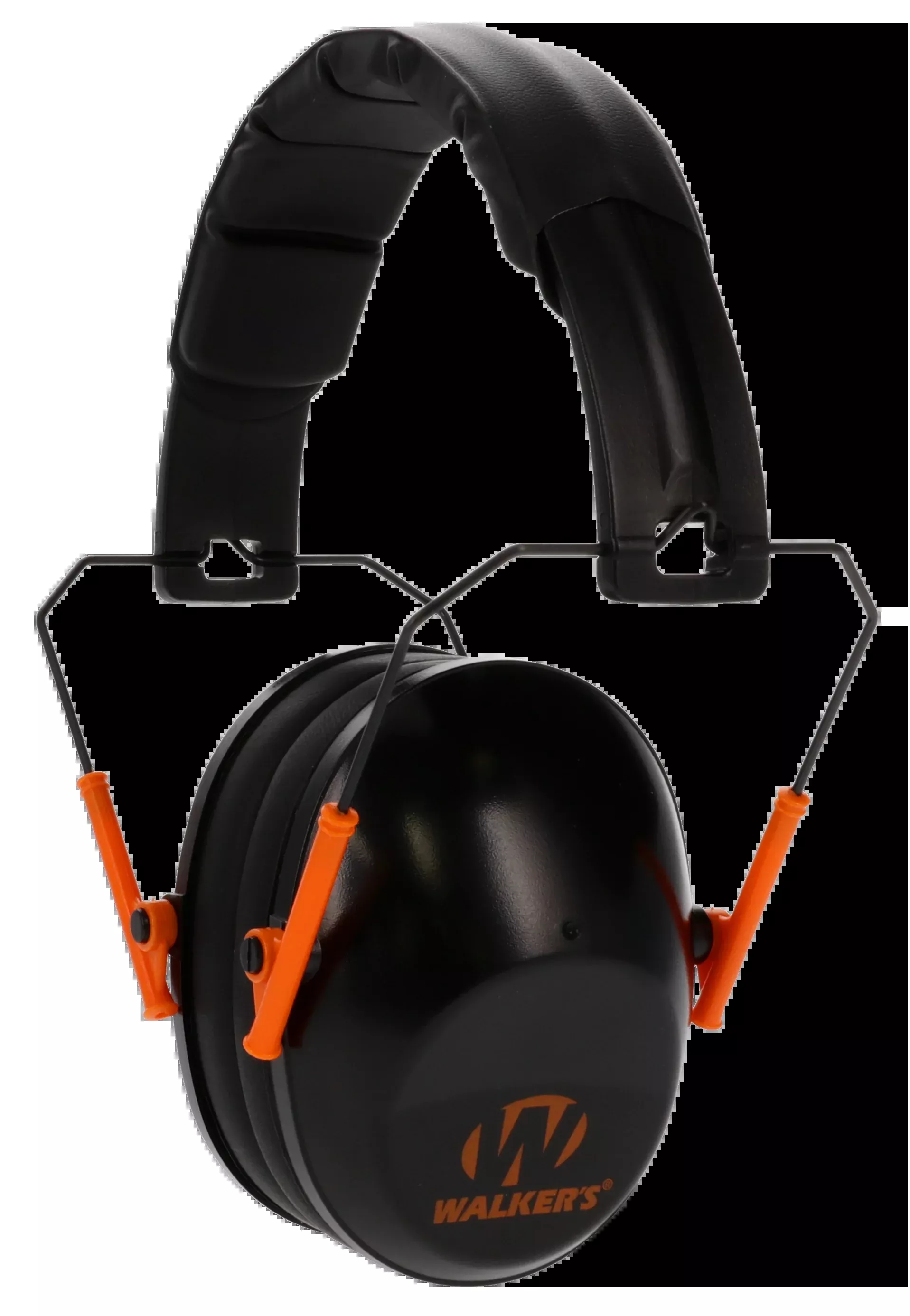 Walkers Game Ear Pro Low Profile Passive Muff 22 dB Over the Head Black/Orange Polymer