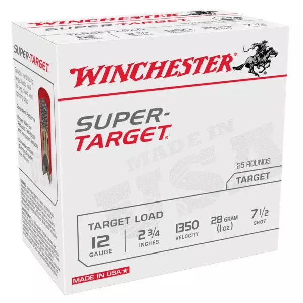 Winchester Super Target 12 Gauge Ammunition 2-3/4" #7.5 1 oz 1350 fps Case of 250
