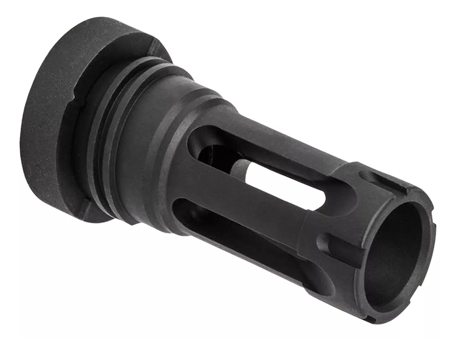 Yankee Hill 430224A Phantom Q.D. Flash Hider Black Steel with 5/8″-24 tpi Threads, Aggressive Teeth & Dust Enclosure for 30 Cal AR-Platform – White Birch Armory